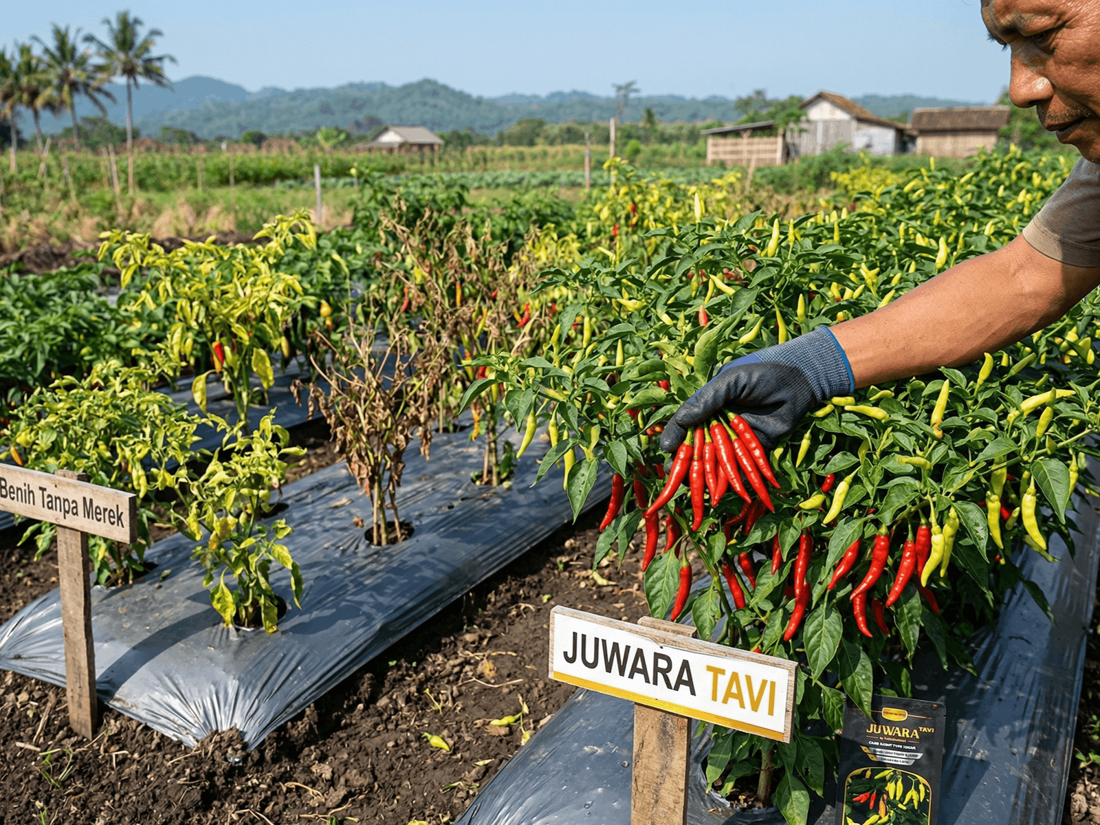Perbandingan Telak Juwara Tavi vs Benih Cabe Rawit Biasa